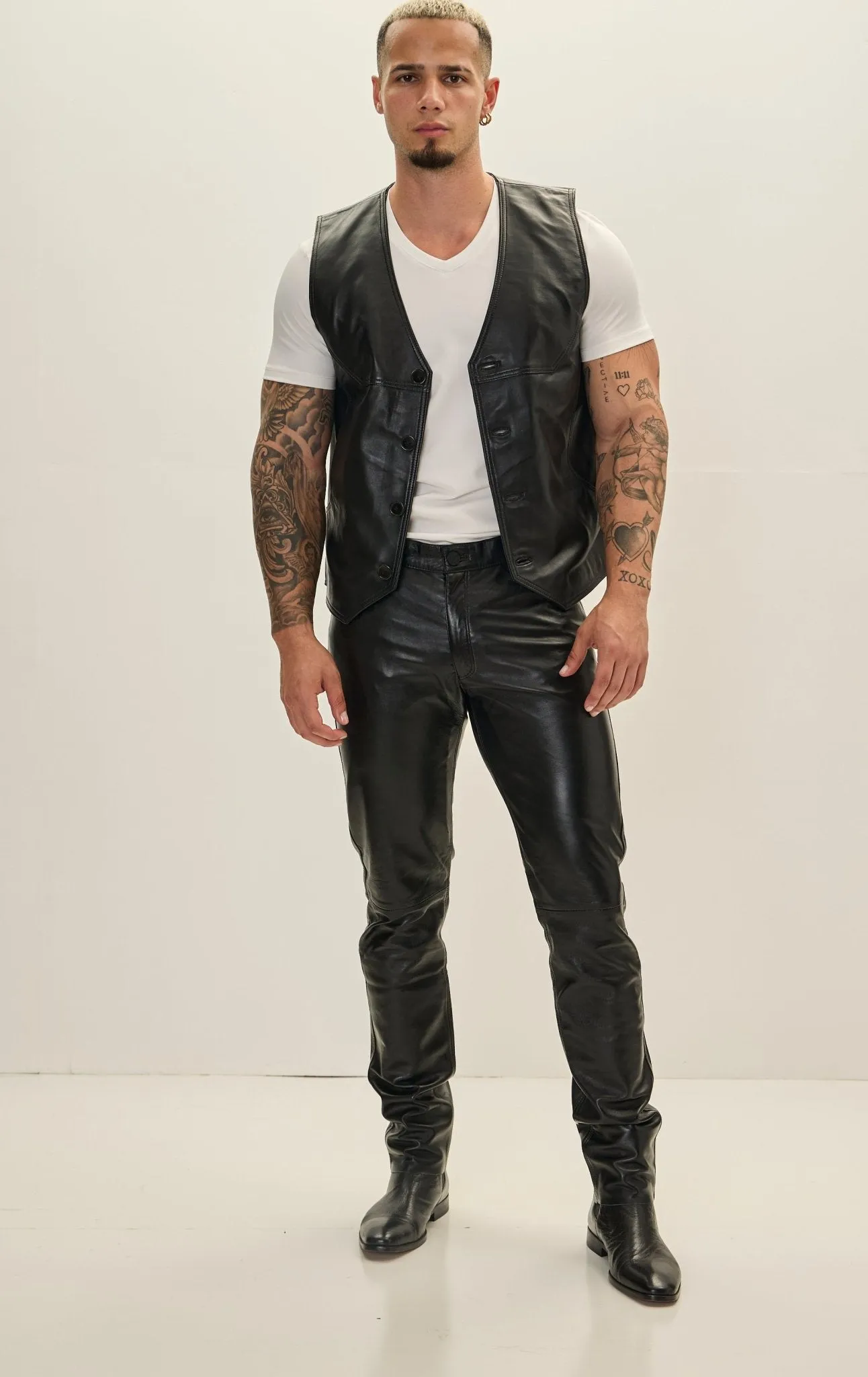 Genuine Leather Vest - Black