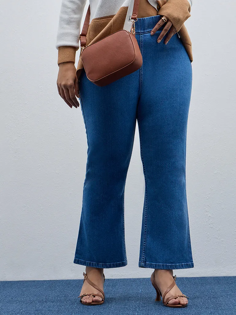 Gia Blue Wide-Leg Fit High-Rise Jeggings