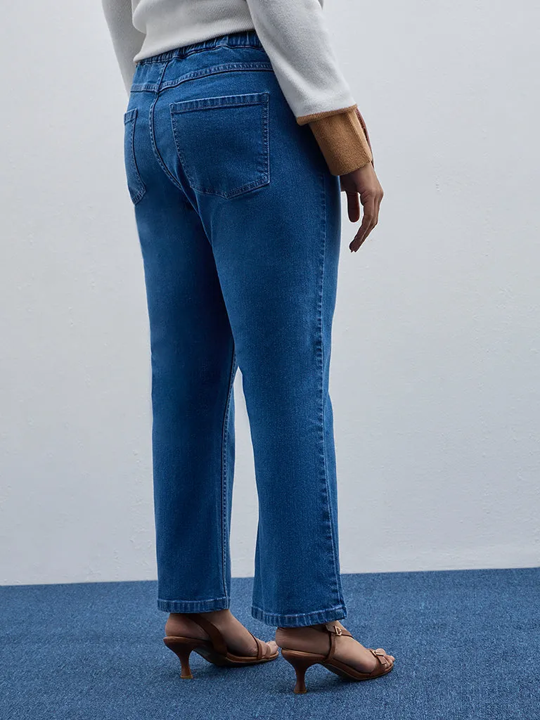 Gia Blue Wide-Leg Fit High-Rise Jeggings