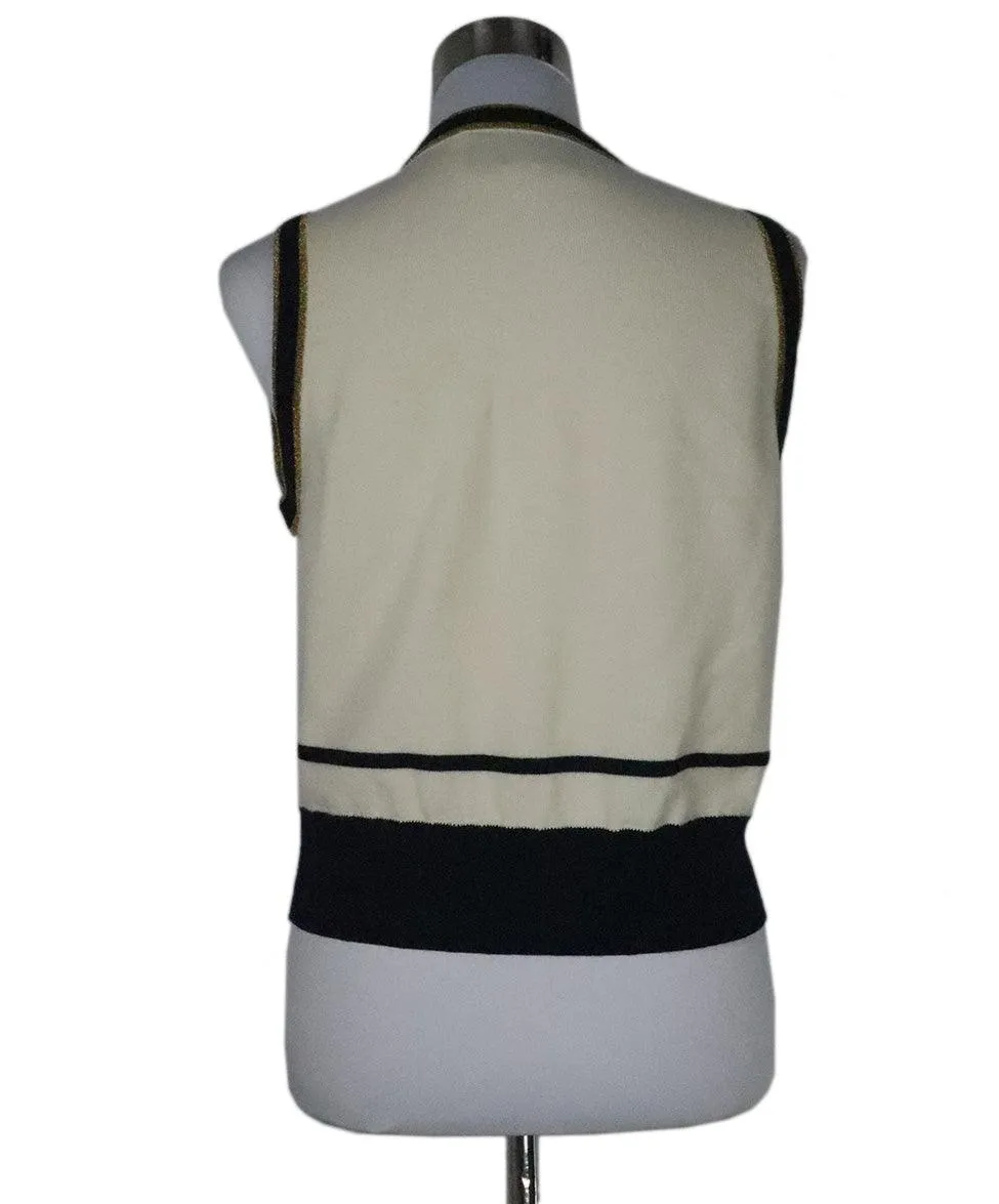 Gucci Cream & Navy Wool Vest sz 6