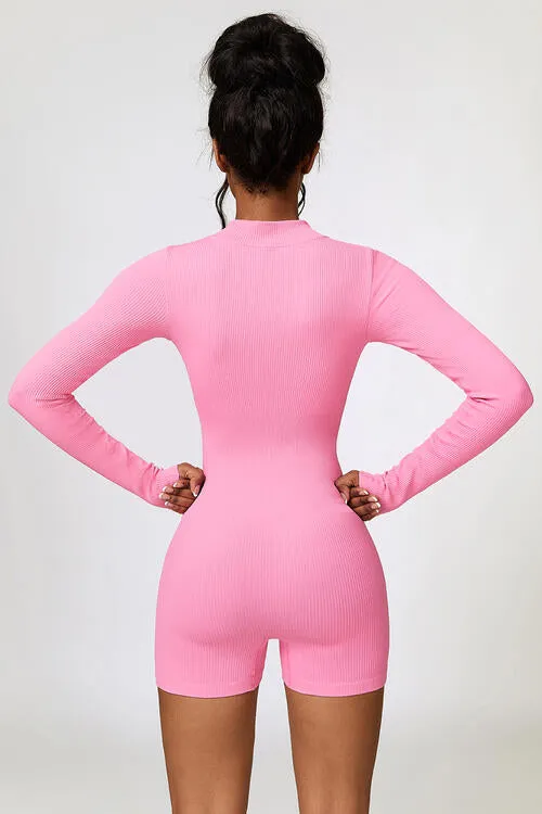 Half Zip Long Sleeve Active Romper