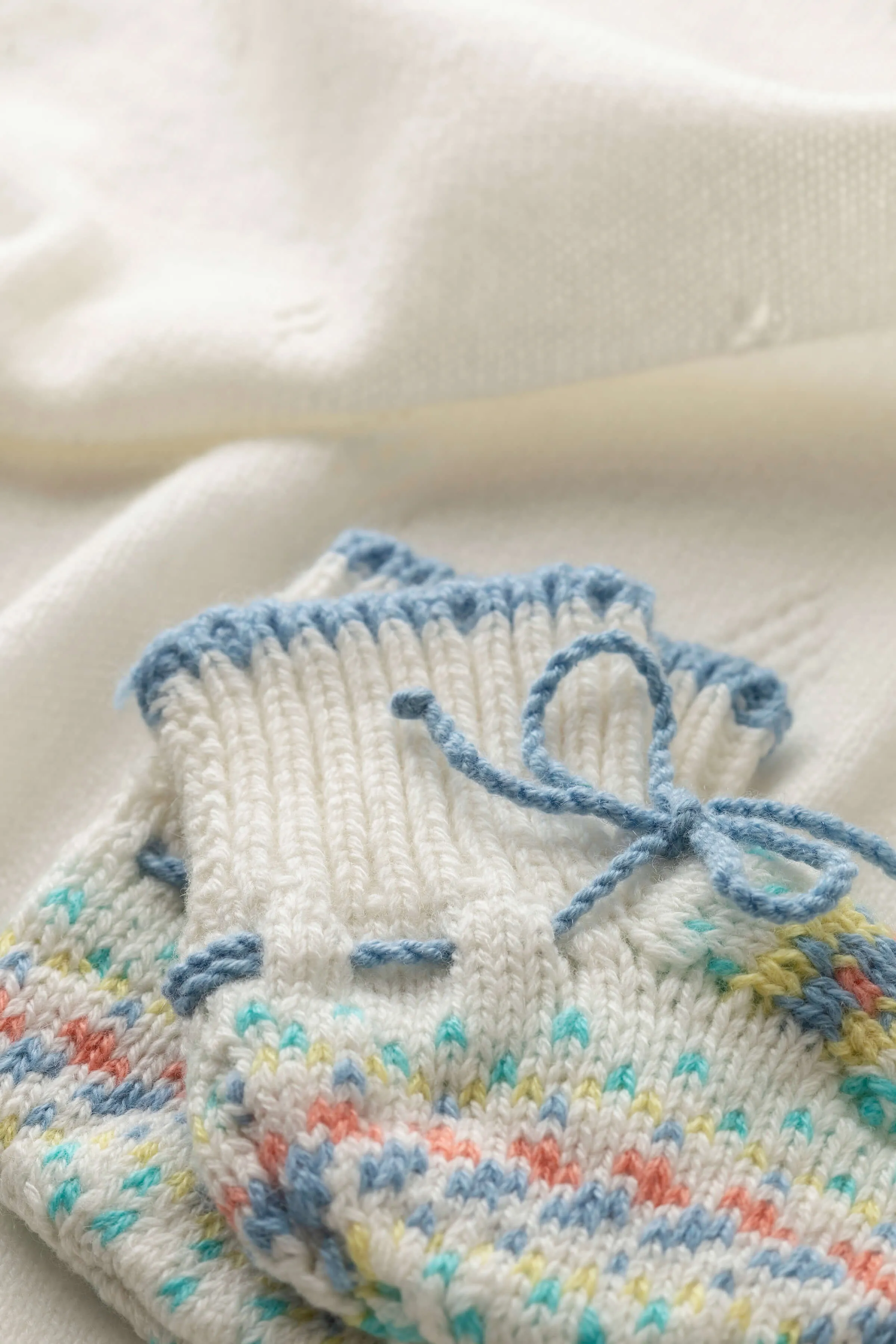 Hand Knit Fairisle Cashmere Baby Booties