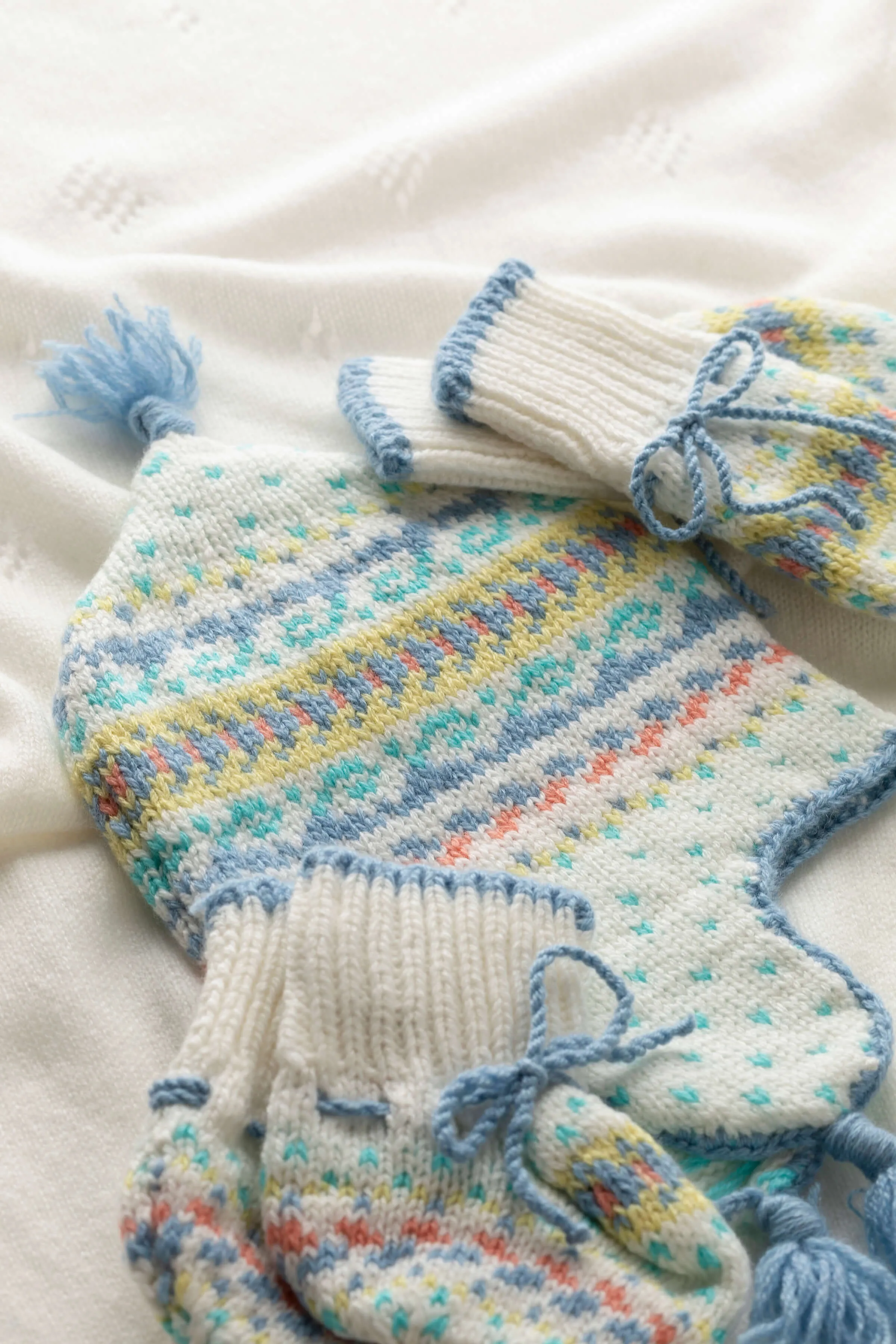 Hand Knit Fairisle Cashmere Baby Booties