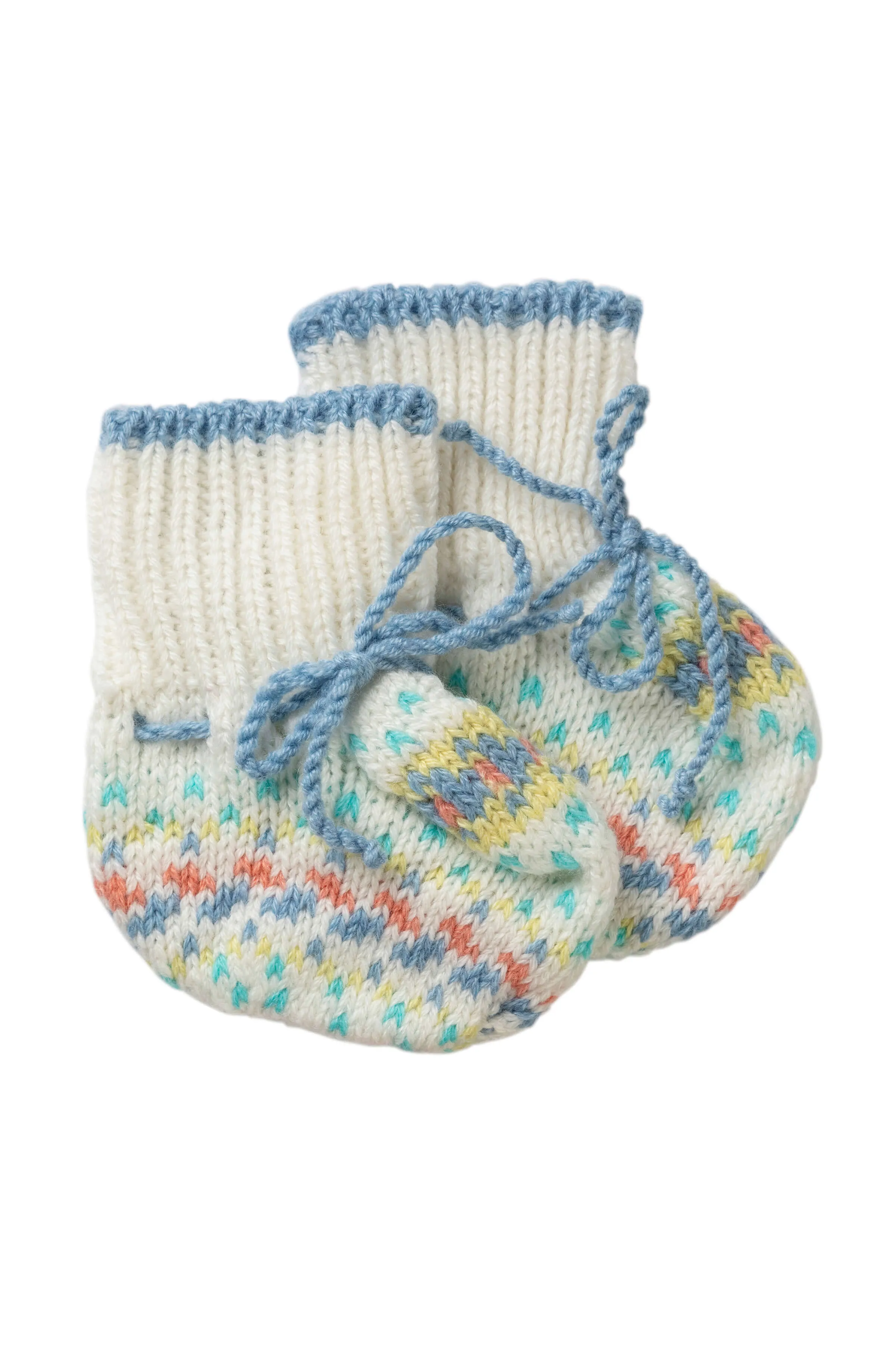 Hand Knit Fairisle Cashmere Baby Booties