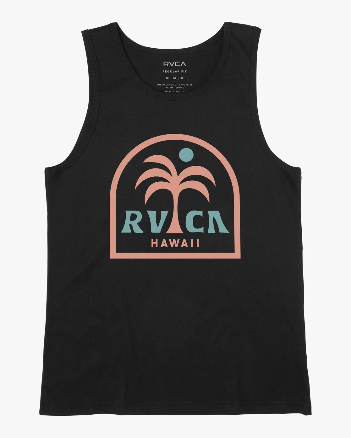 Hawaii Arc Palm Tank Top - Black