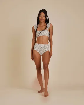 High Cut Bikini Bottoms | Blue Floral