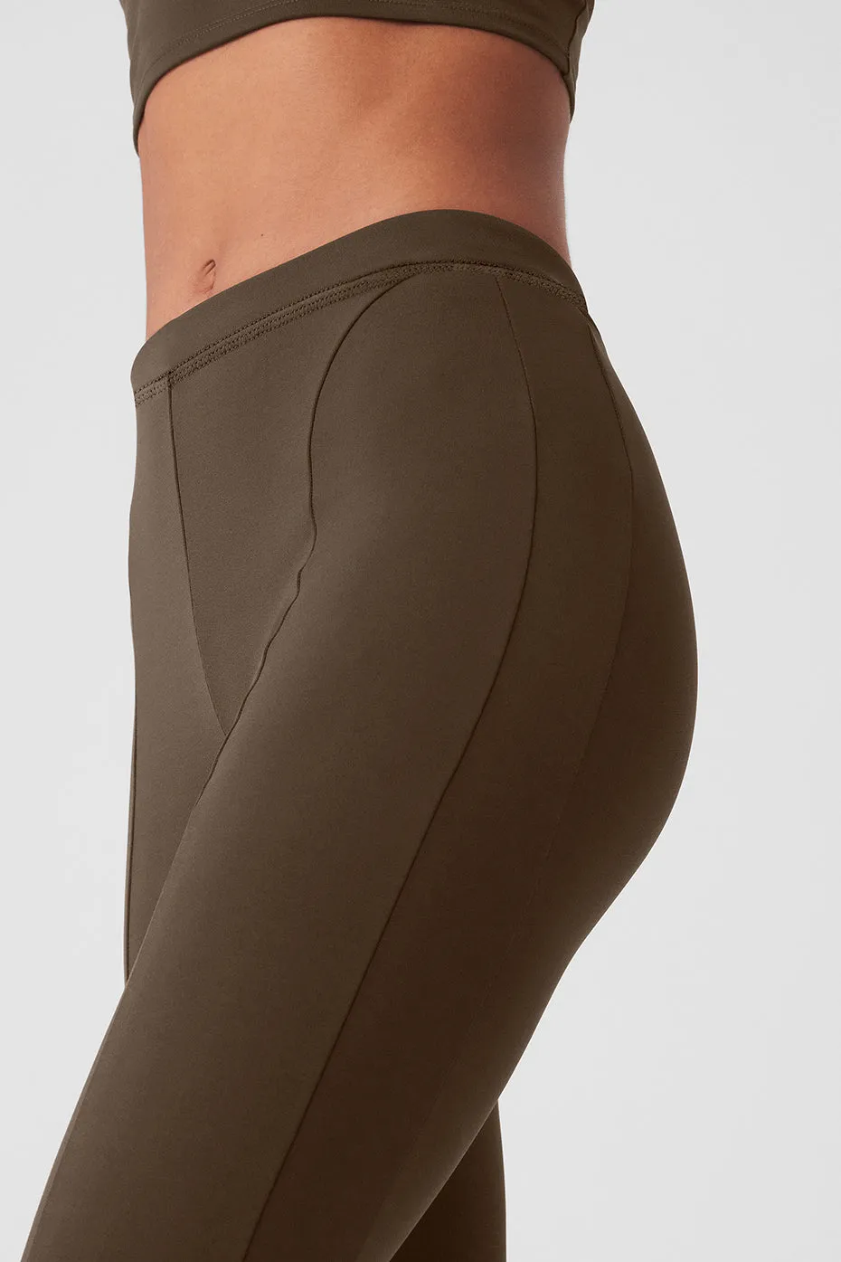 High-Waist 7/8 Zip It Flare Legging - Espresso