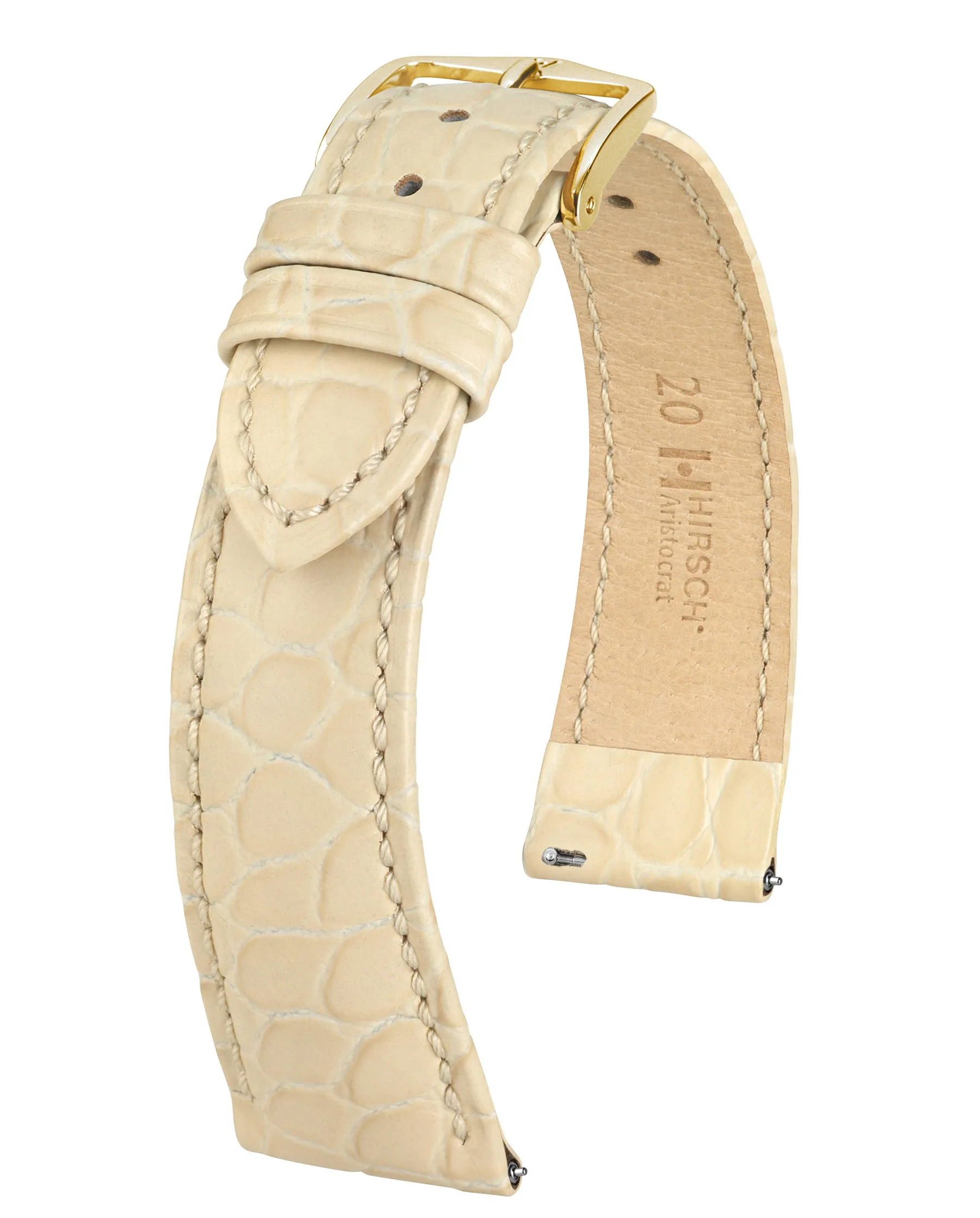 HIRSCH ARISTOCRAT Crocodile Flank Embossed Calfskin Watch Band  038 28