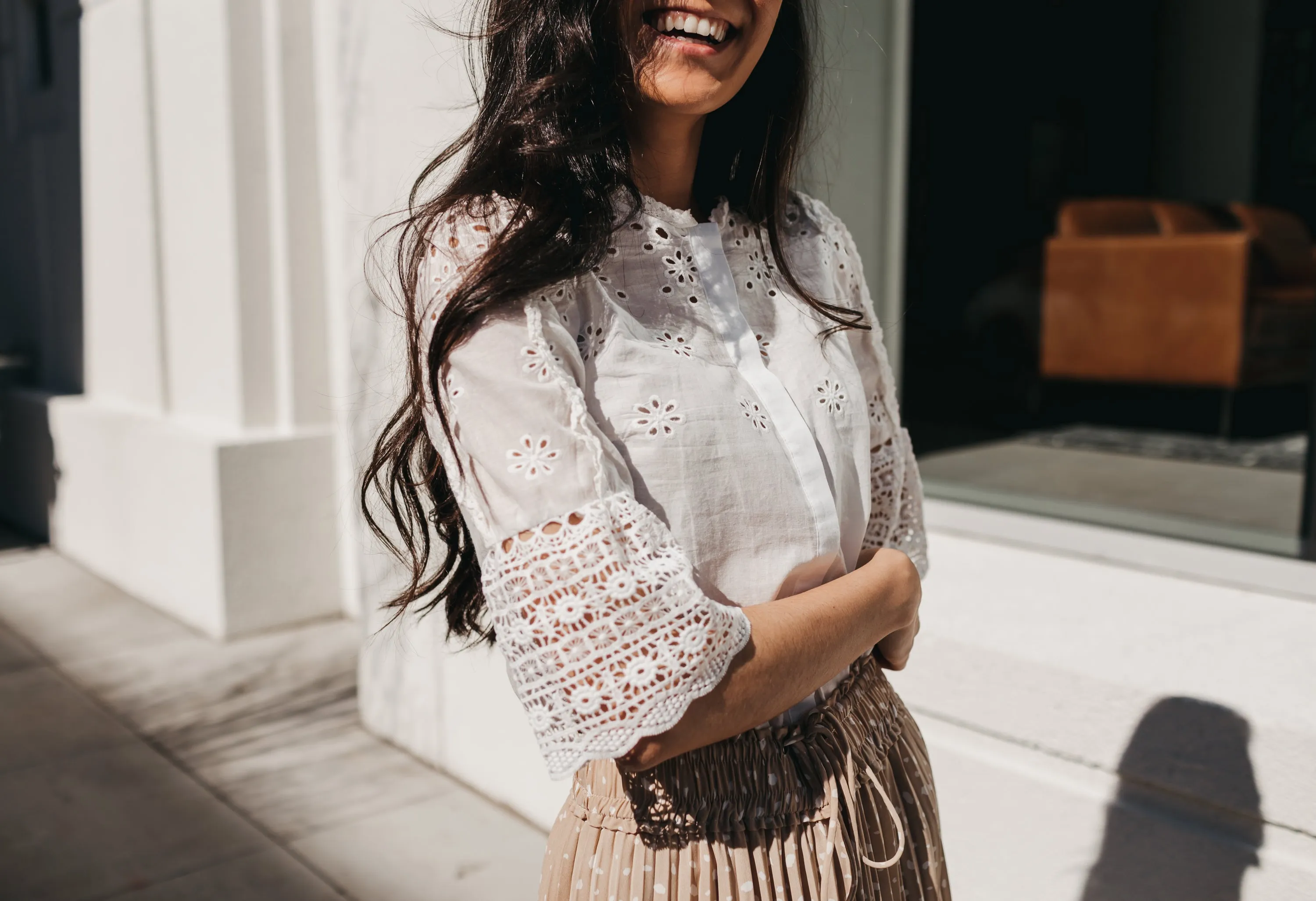 Juliette Embroidered Eyelet Top