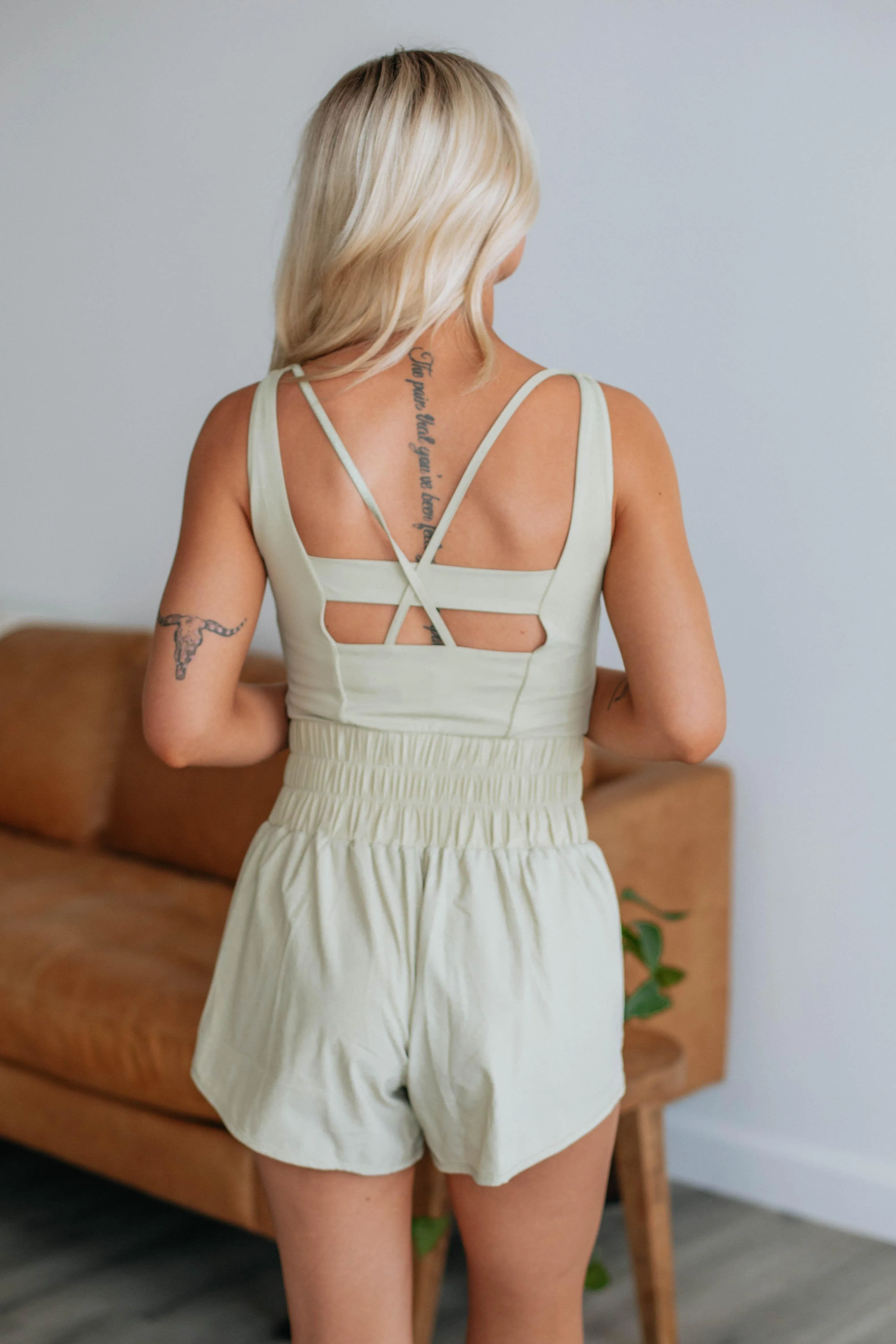 Kaisley Active Romper - Khaki