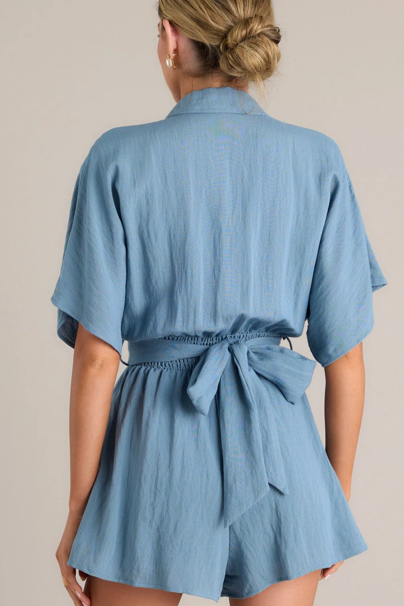 Loving Everyday Short Sleeve Ash Blue Romper