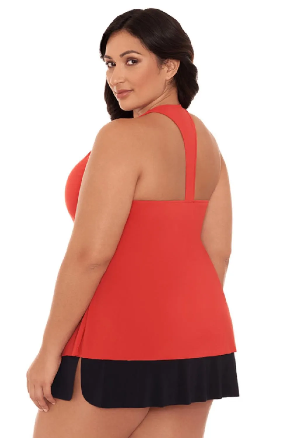 Magicsuit Women's Plus Solid Taylor Tankini Top 6006052W Coral Sands