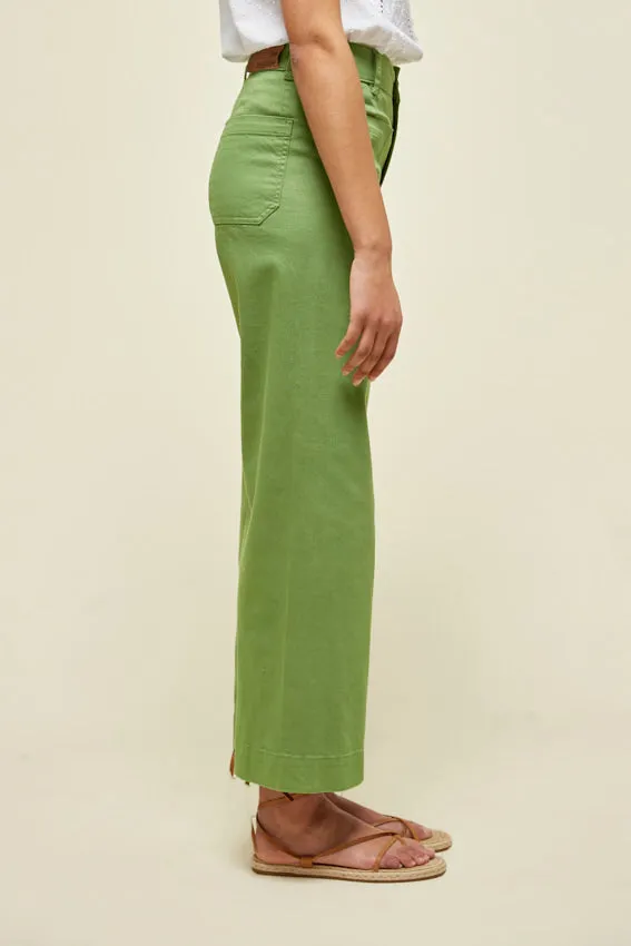 MD'M Leaf Coloured Cropped Trousers