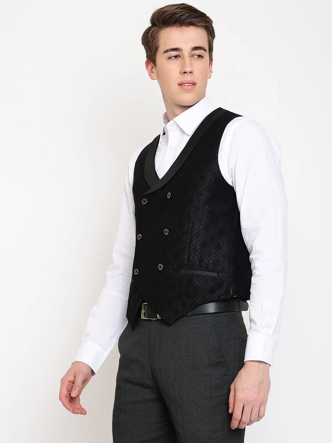 Men Black Waist Coat