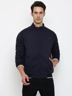 Men Navy Blue Jacket