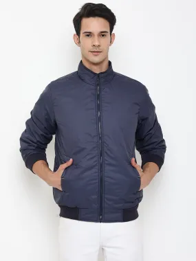 Men Navy Blue Jacket