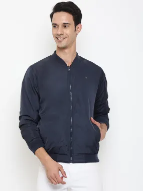 Men Navy Blue Jacket