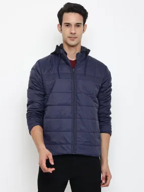 Men Navy Blue Jacket