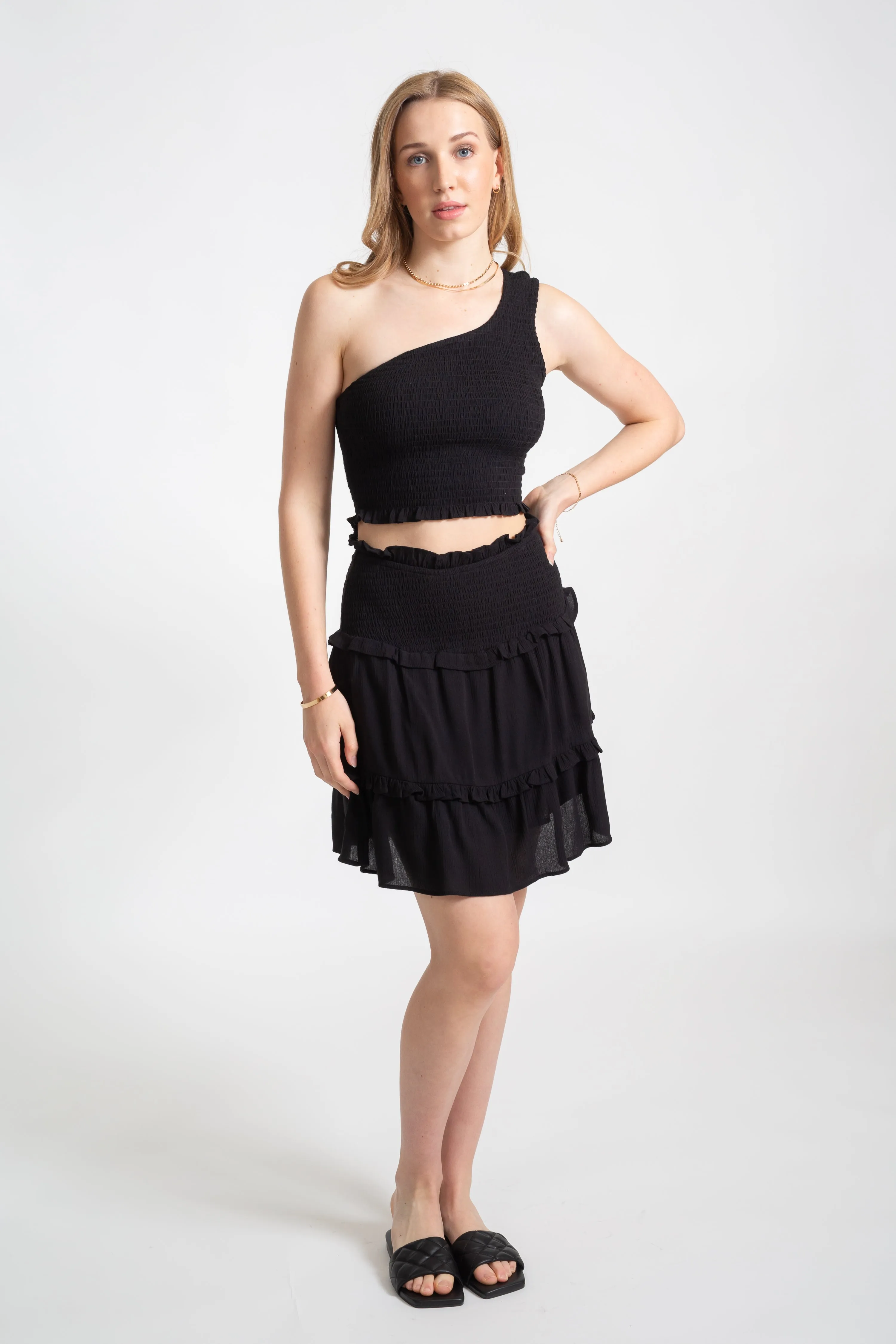 Miami Smocked Band Ruffle Skirt