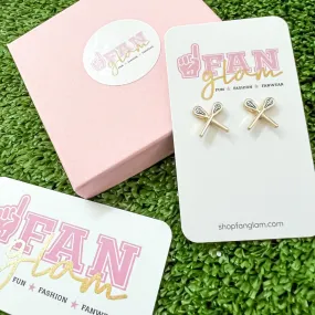 MINI LACROSSE ENAMEL STUD EARRINGS