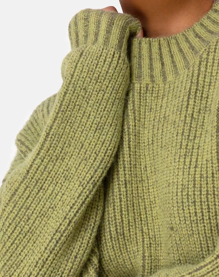 Mody Jumper in Green Rib