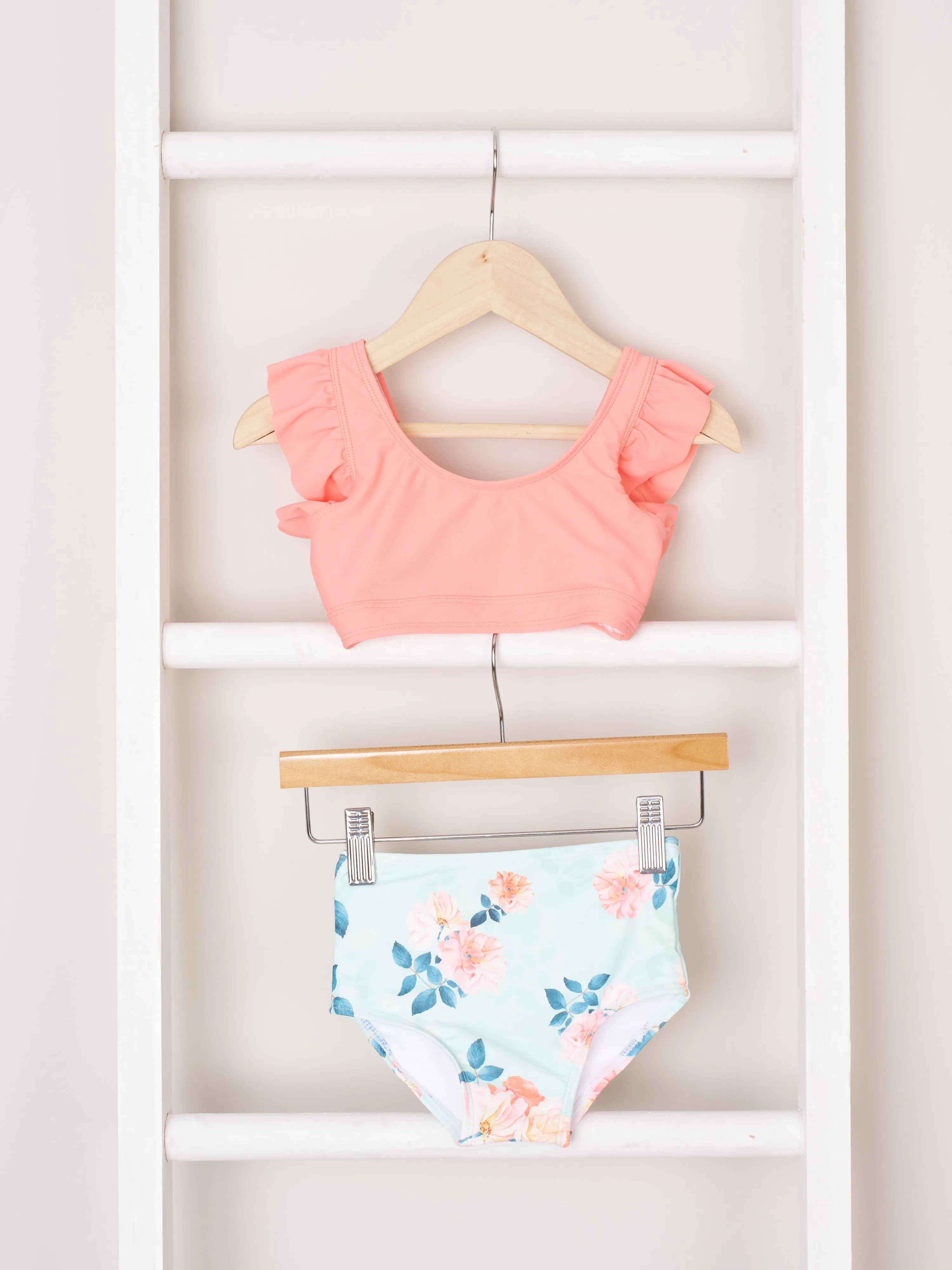 Mom & Me Coral Carnation Swimsuit