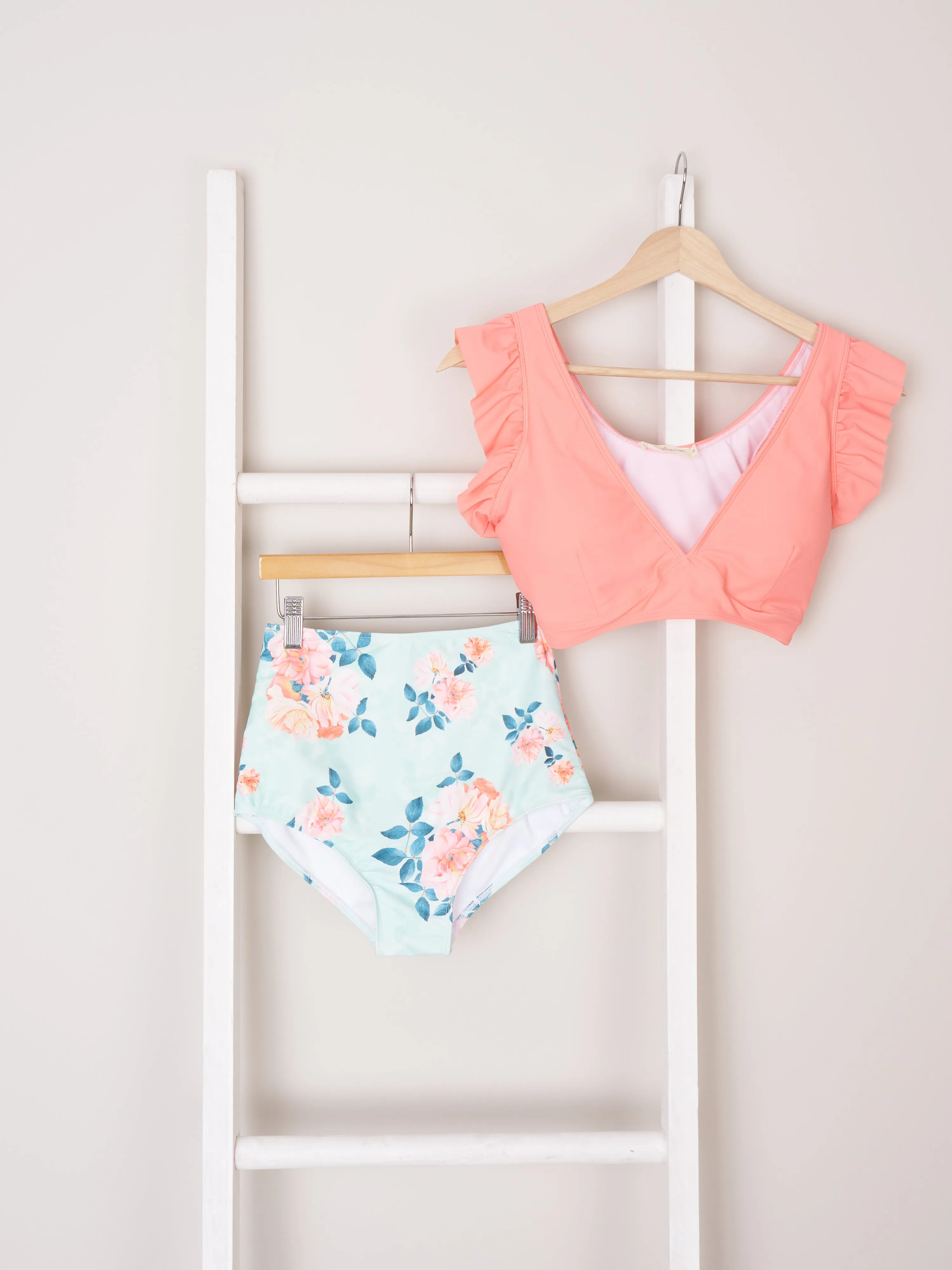 Mom & Me Coral Carnation Swimsuit