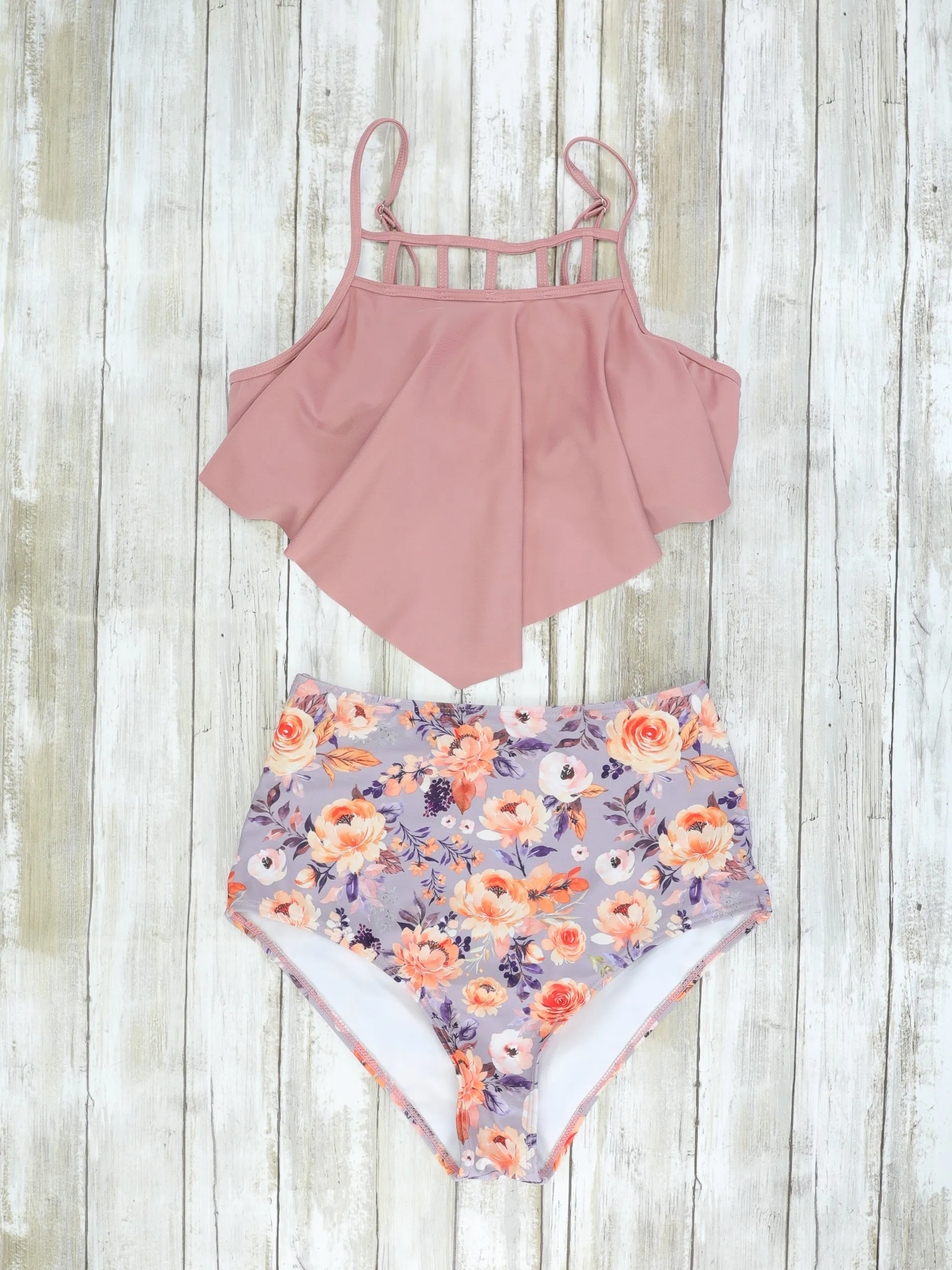 Mom & Me Mauve Floral Bikini