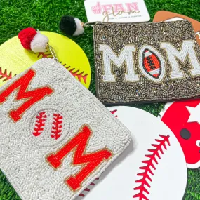 MOM SPORTS BALL BEADED COIN BAGS