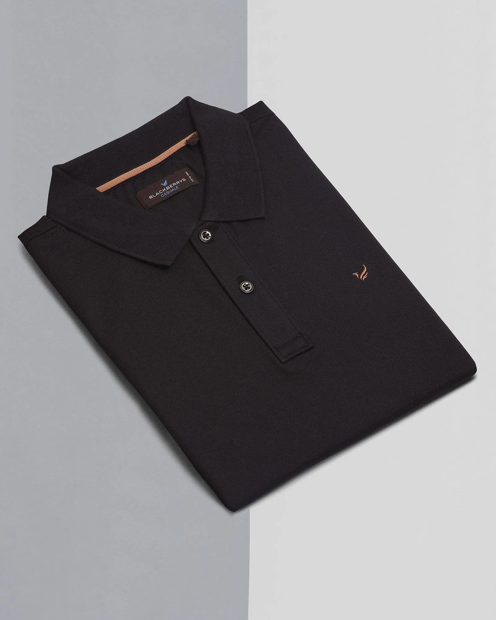 Must Haves Polo Black Solid T-Shirt - Yuki