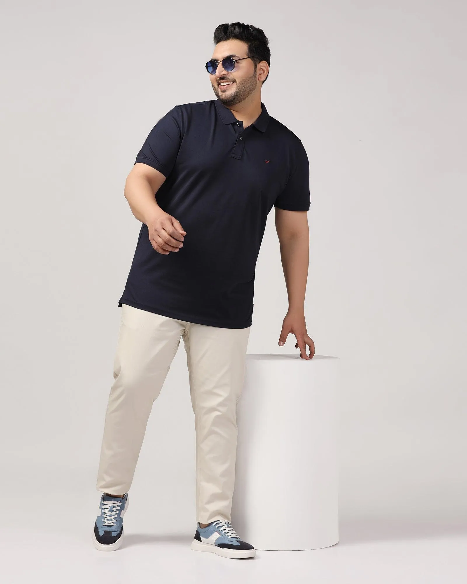 Must Haves Polo Navy Solid T-Shirt - Yuki