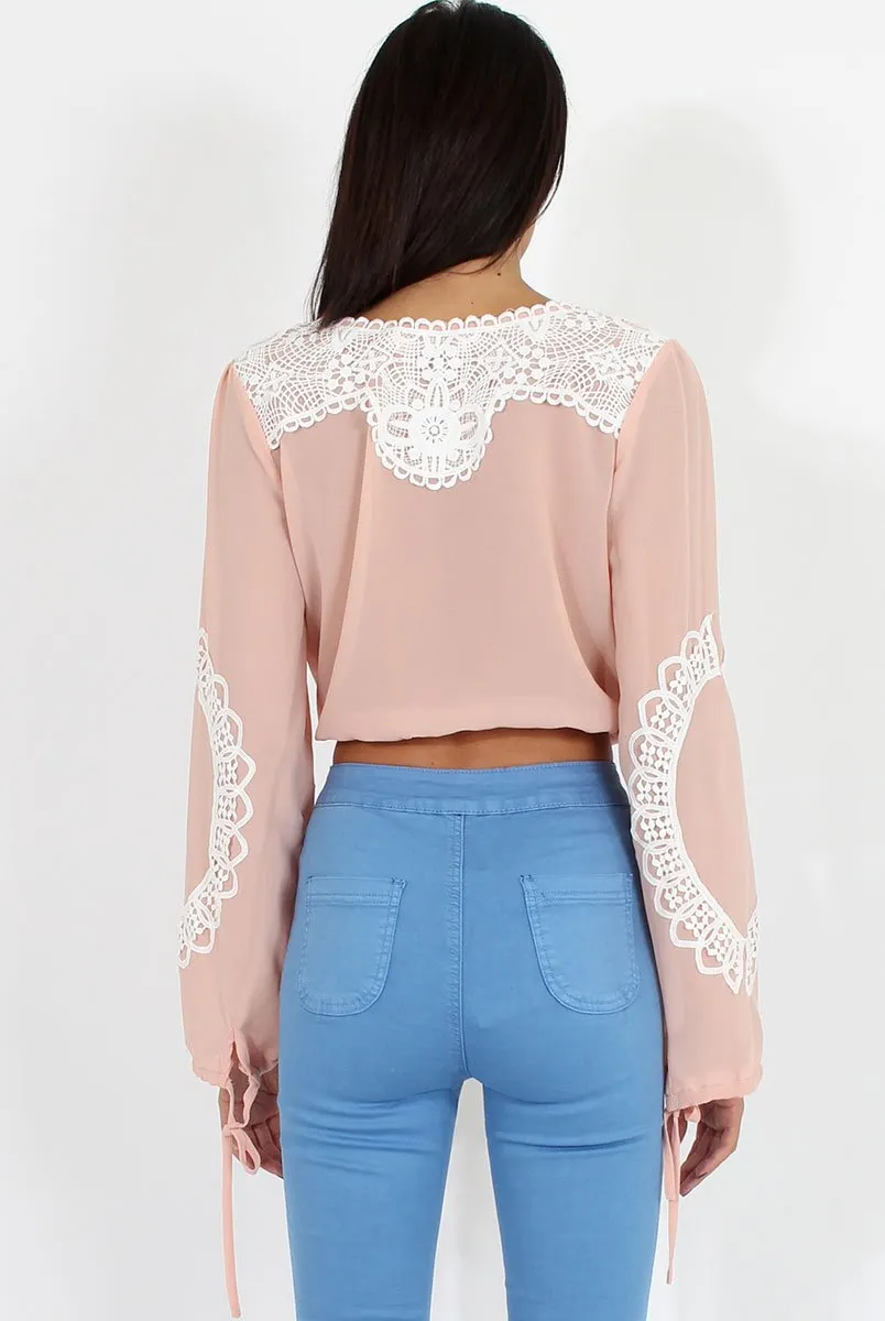 Nude Crochet Detail Top - Estelle