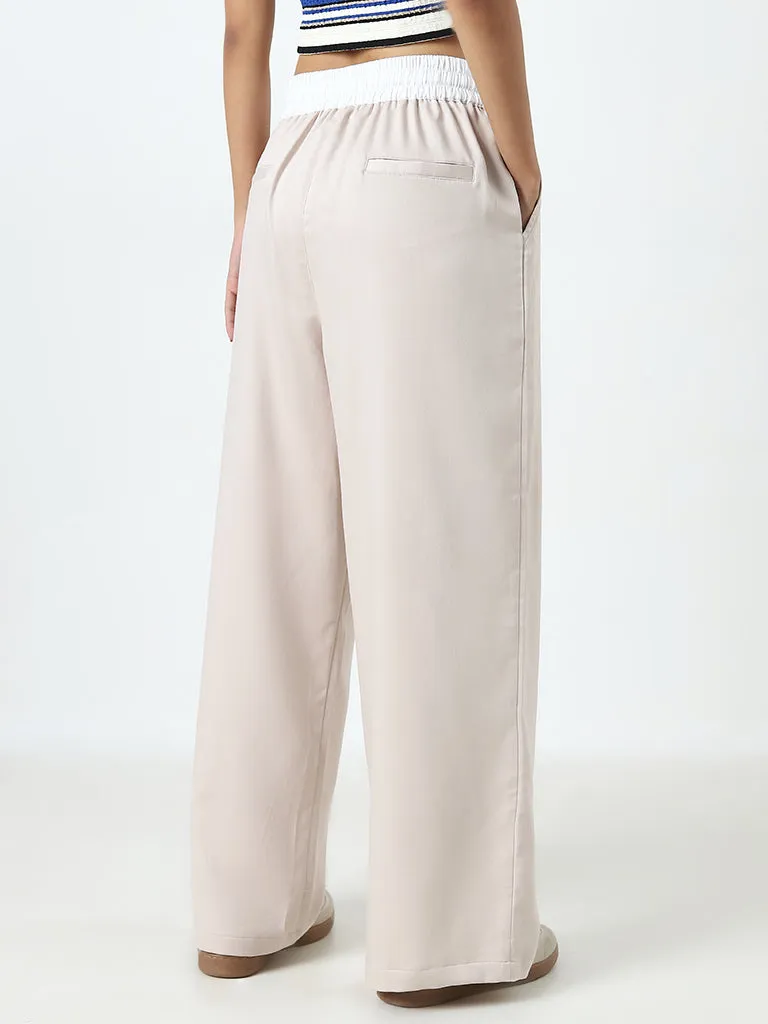 Nuon Beige High-Rise Pants