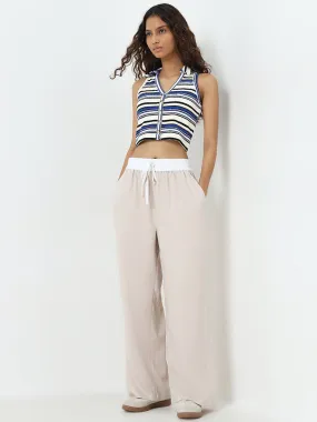 Nuon Beige High-Rise Pants