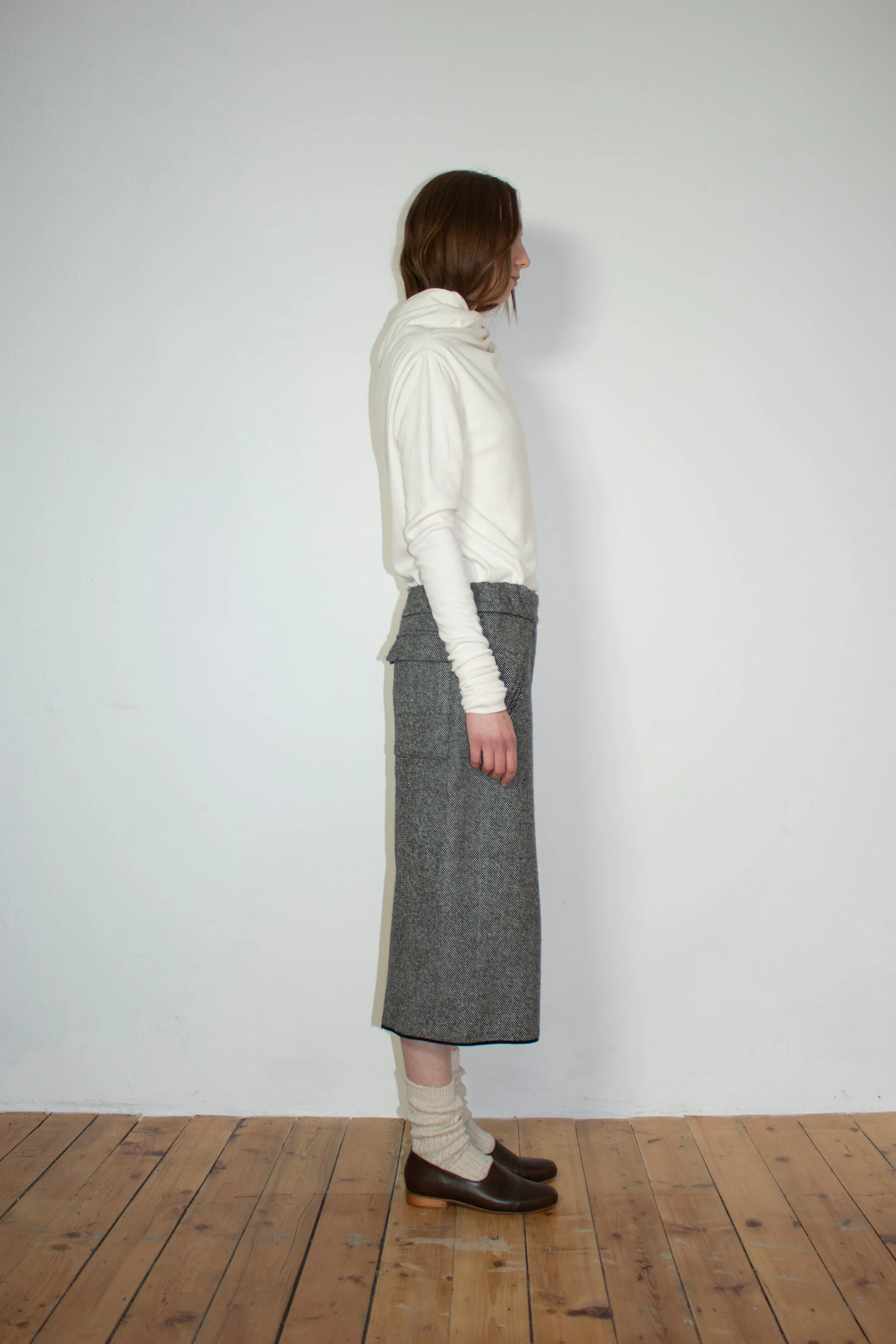 One-seam wool culottes