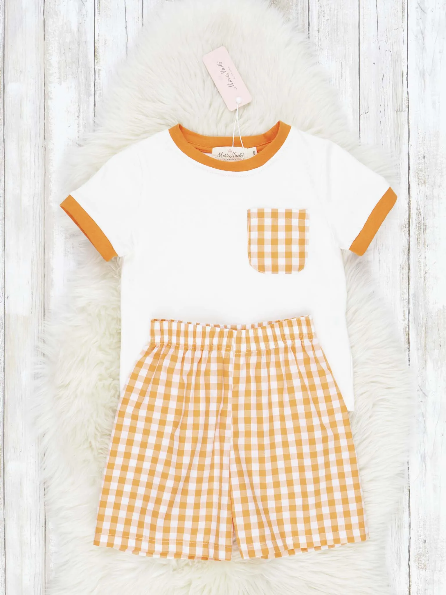 Orange & White Gingham Outfit