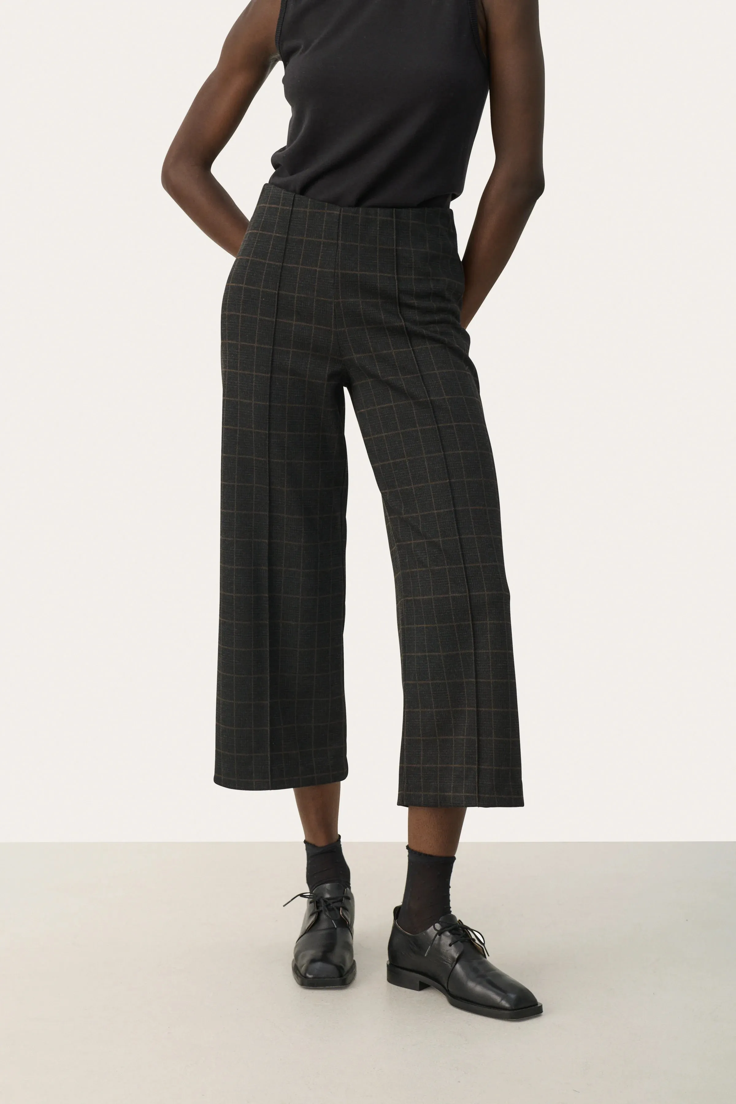 Part Two Lisan Check Print Culotte Trousers