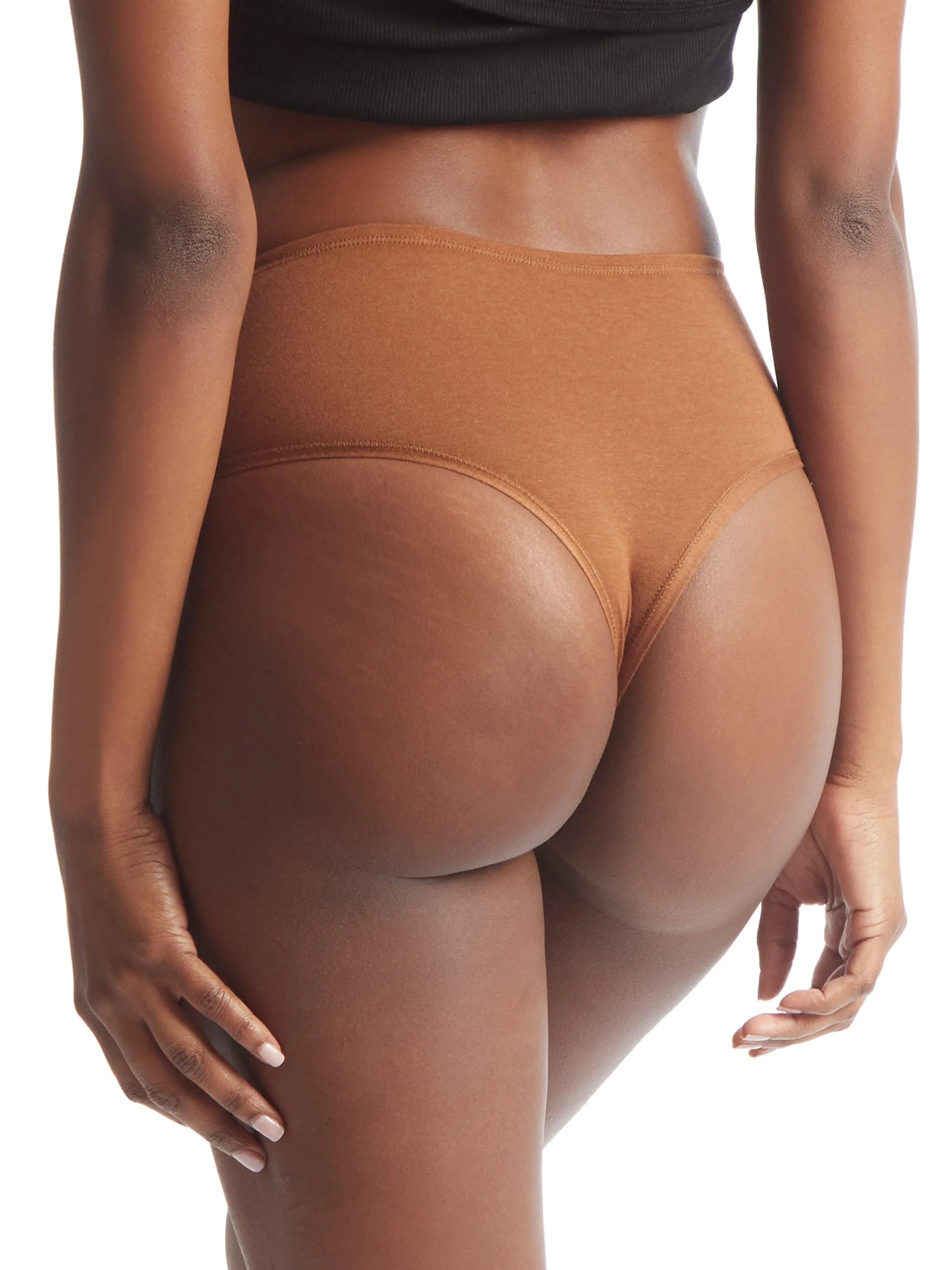 PlayStretch™ High Rise Thong Macchiato Brown