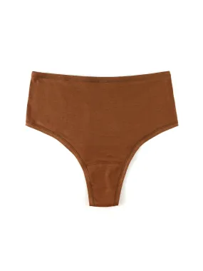 PlayStretch™ High Rise Thong Macchiato Brown