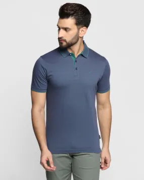 Polo Mid Blue Solid T-Shirt - Tone