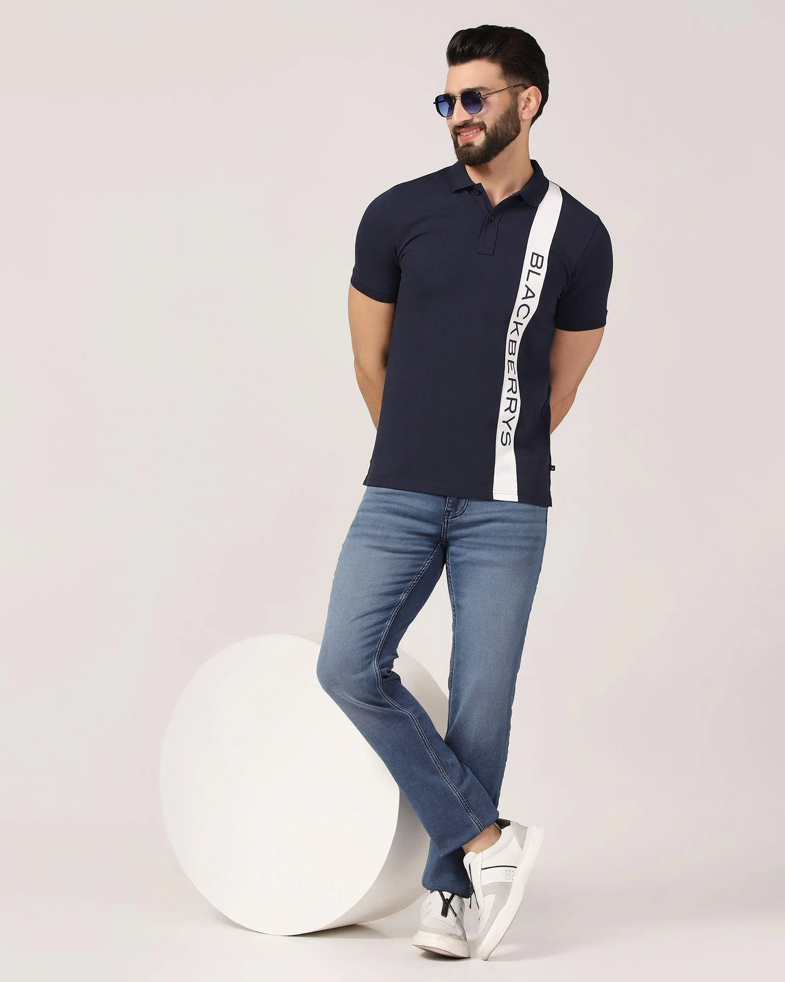 Polo Navy Printed T-Shirt - Blick