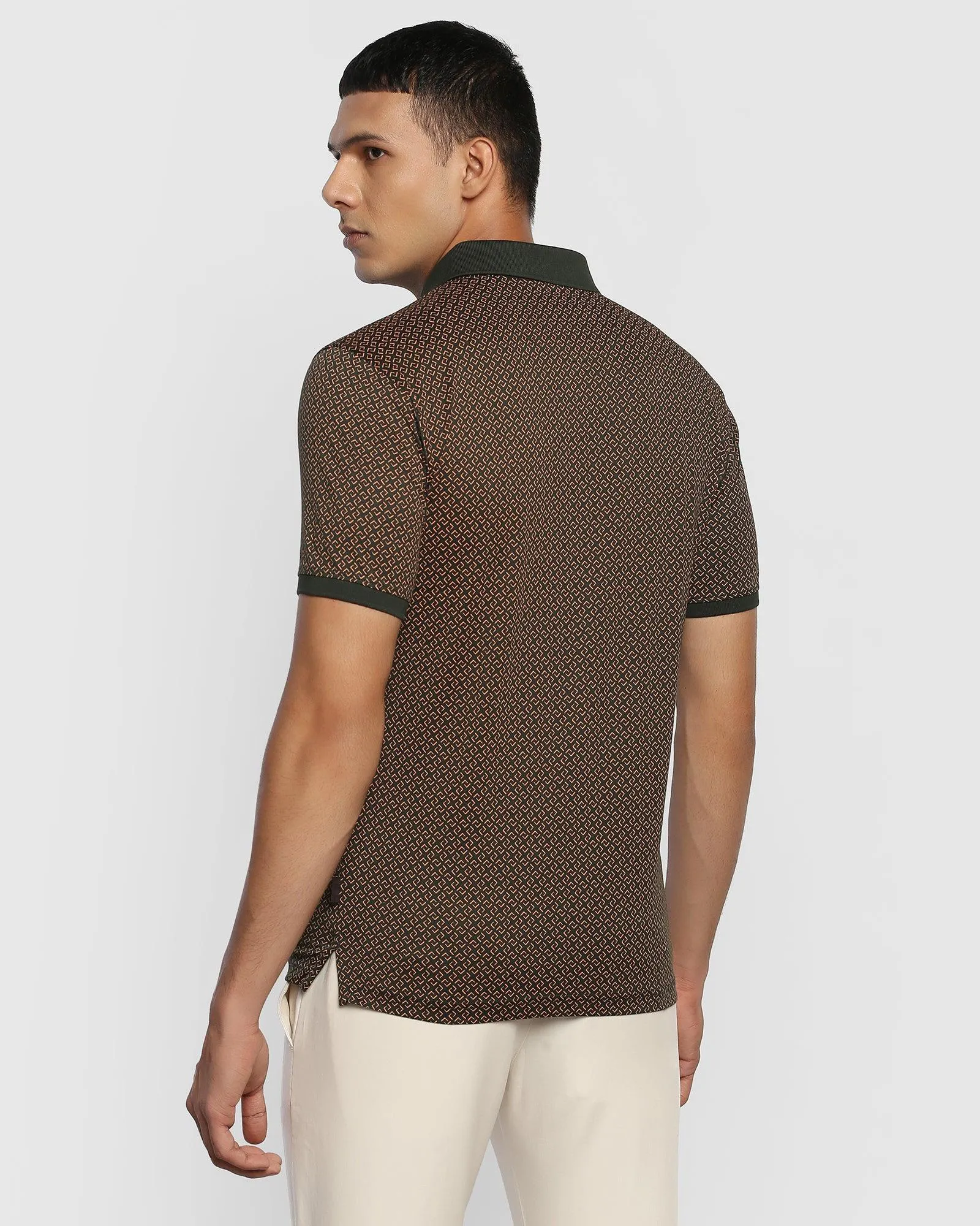 Polo Olive Printed T-Shirt - Square