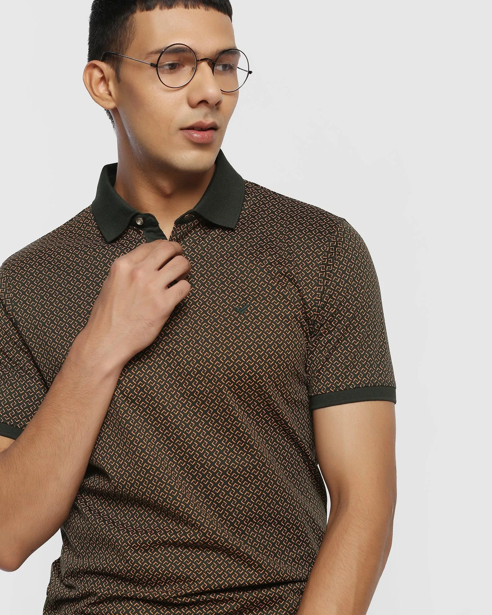 Polo Olive Printed T-Shirt - Square