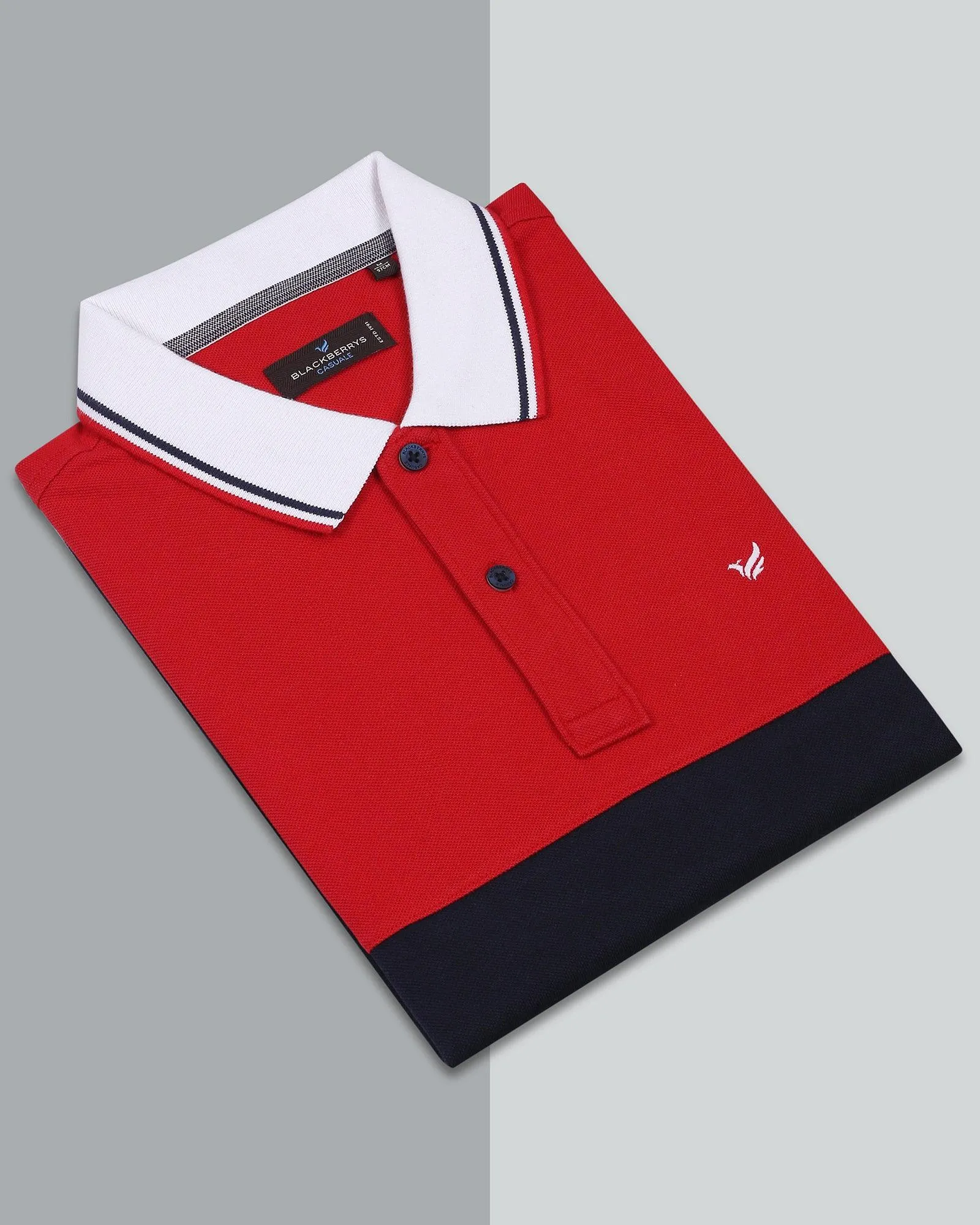 Polo Red Solid T-Shirt - Helium