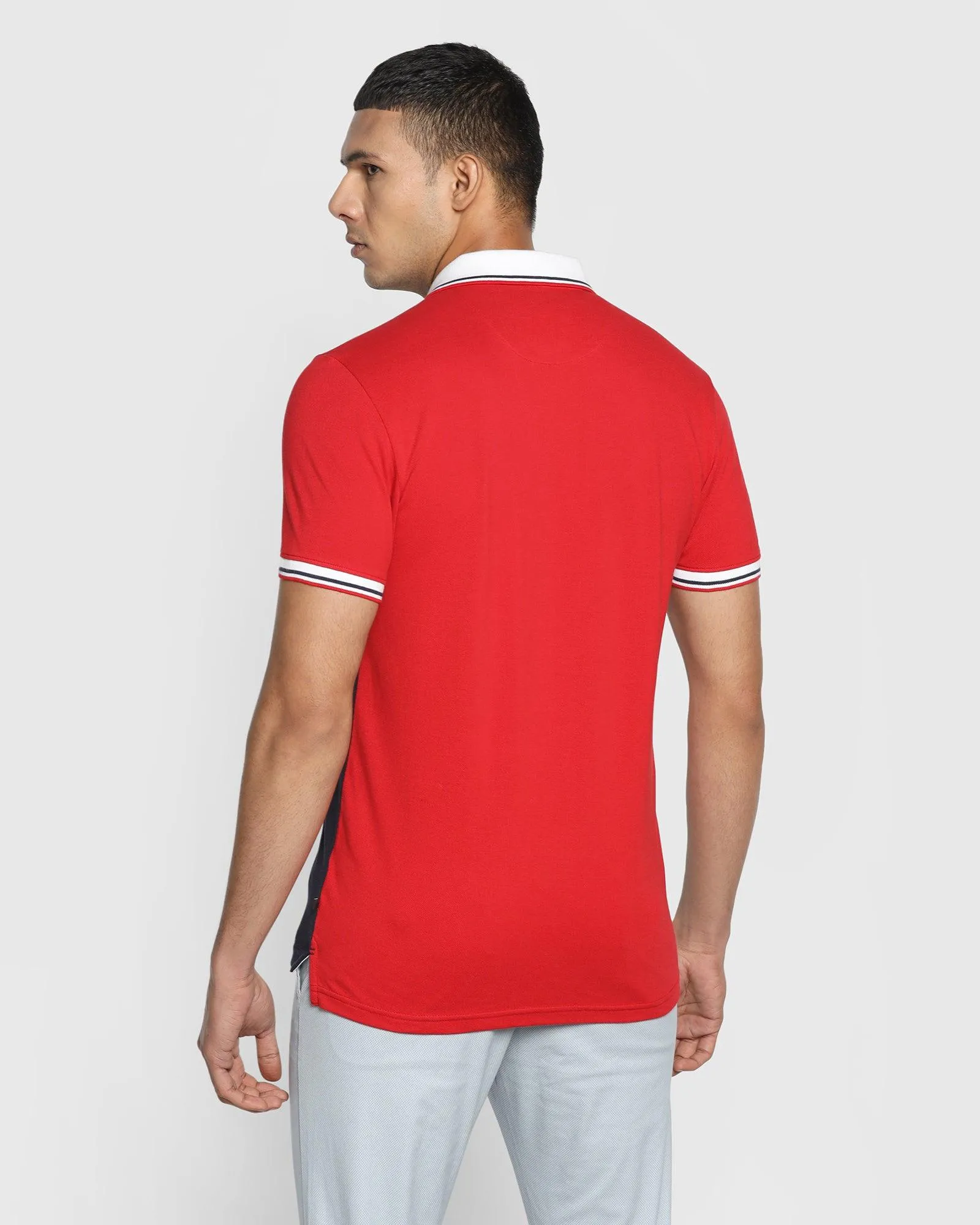 Polo Red Solid T-Shirt - Helium