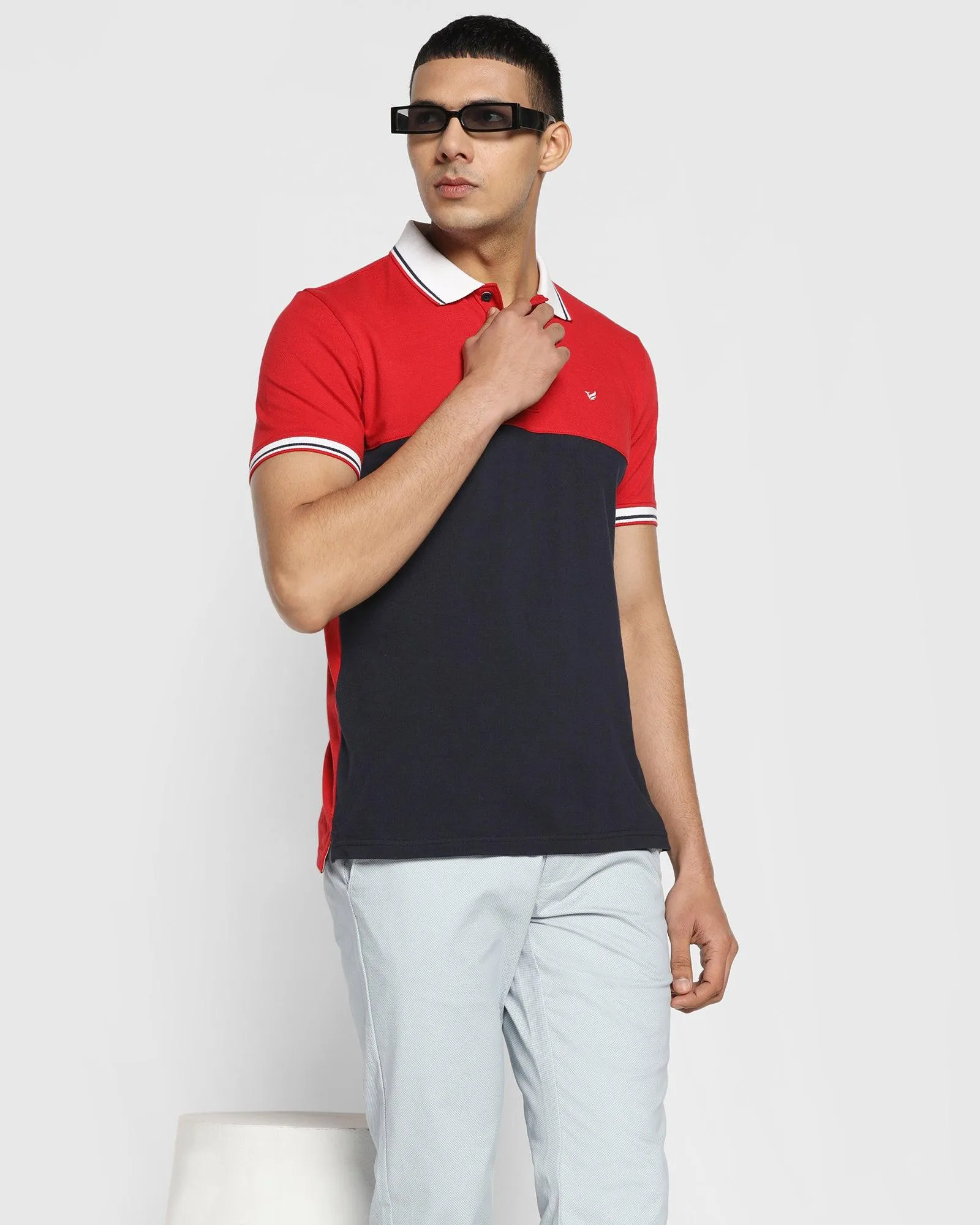 Polo Red Solid T-Shirt - Helium