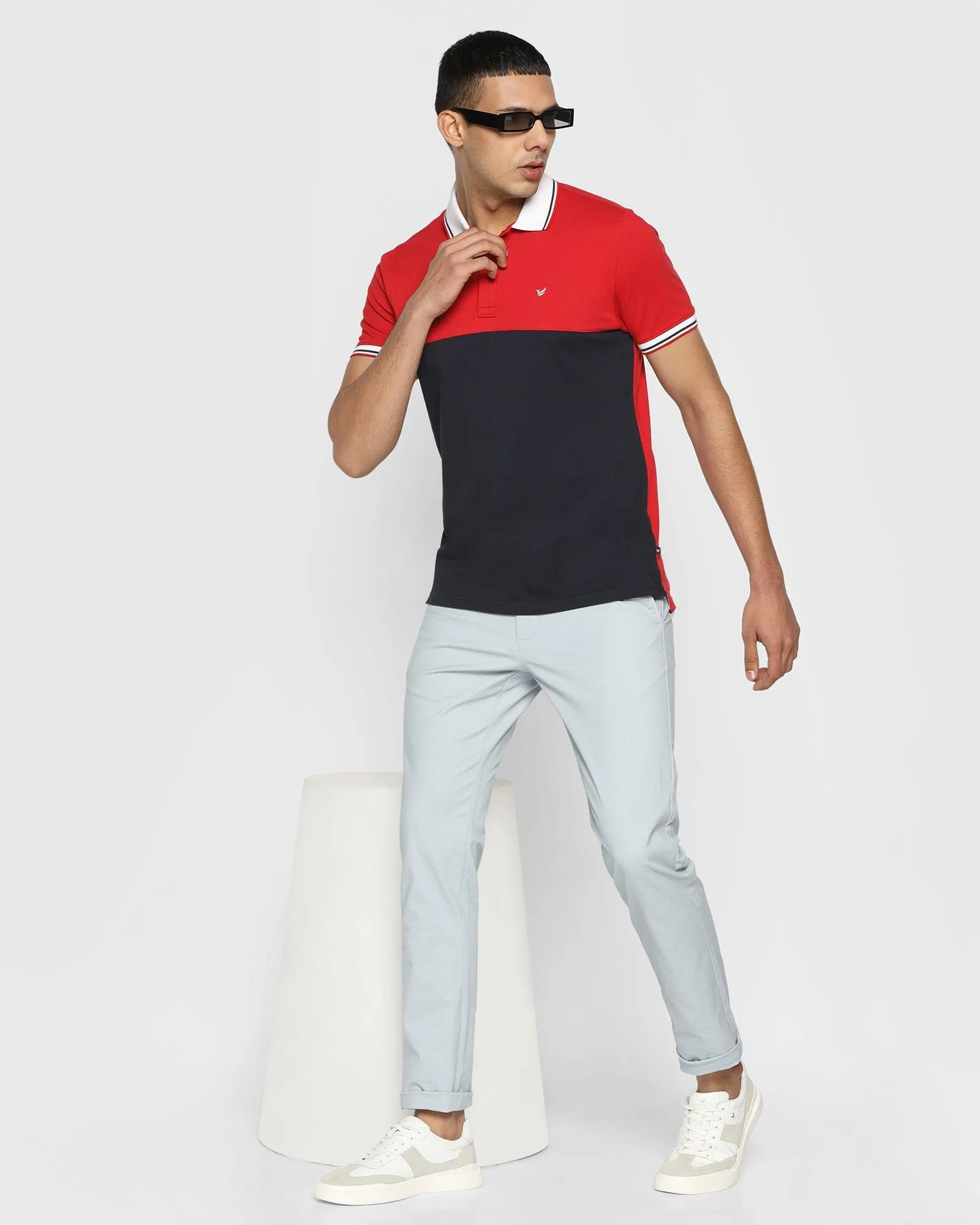 Polo Red Solid T-Shirt - Helium