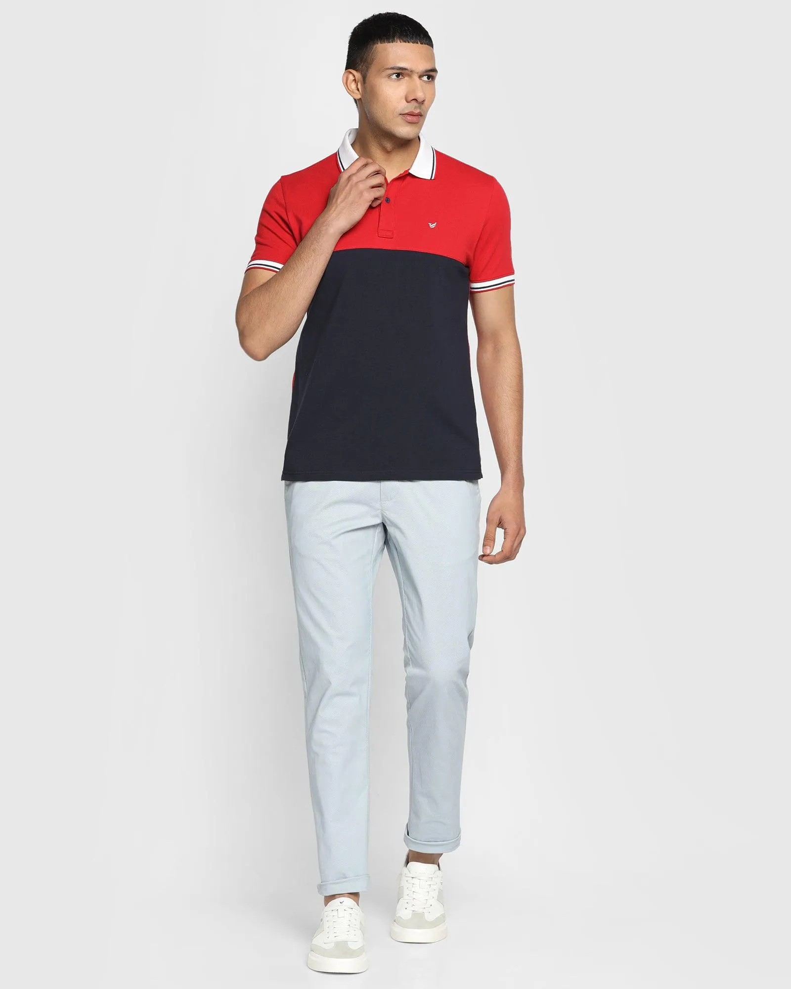 Polo Red Solid T-Shirt - Helium