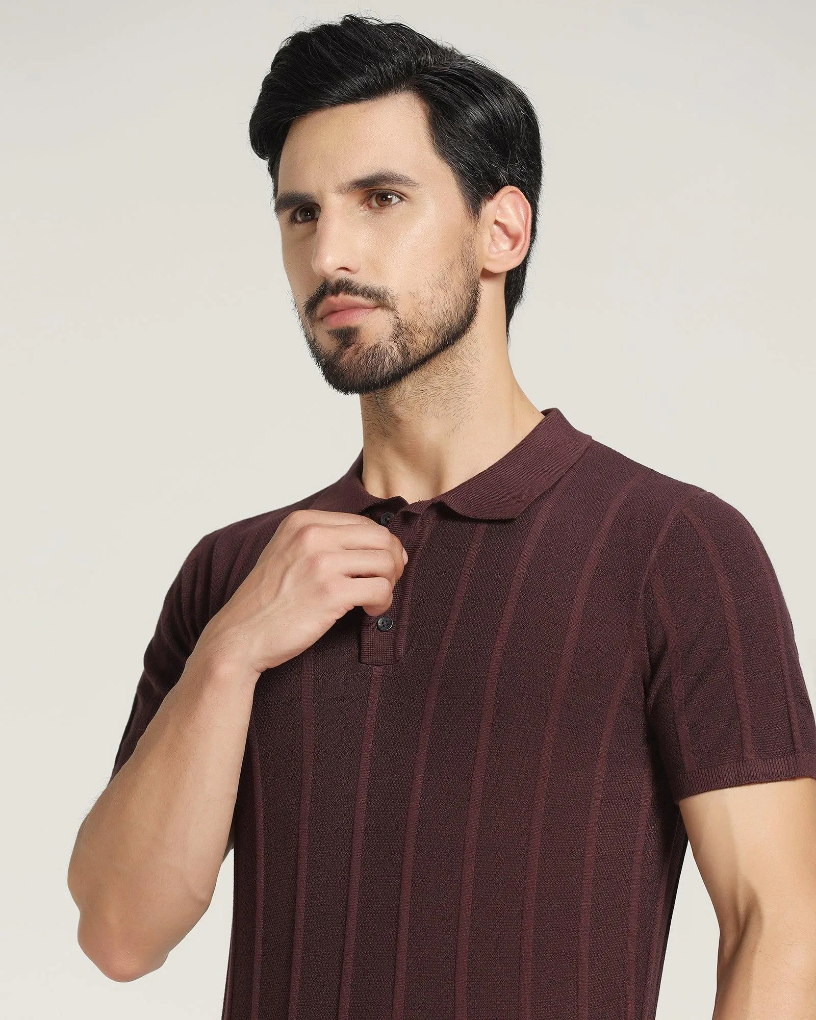 Polo Wine Striped T-Shirt - Juner