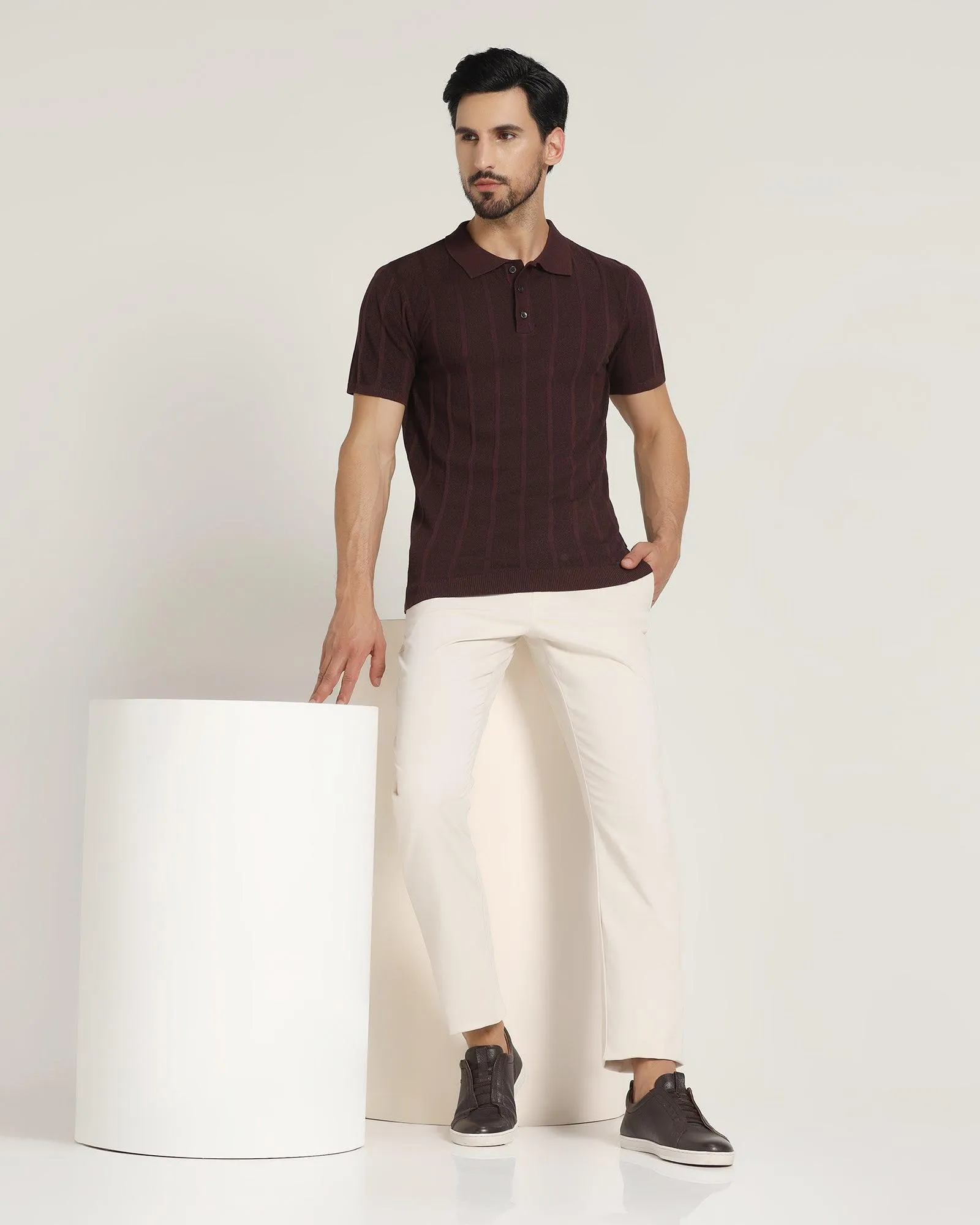 Polo Wine Striped T-Shirt - Juner